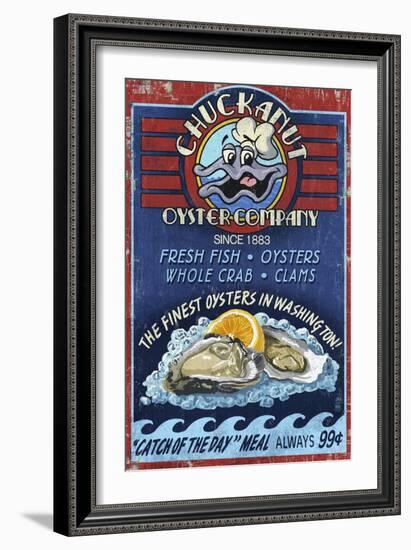 Chuckanut , Washington - Oyster Company-Lantern Press-Framed Art Print