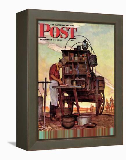 "Chuckwagon," Saturday Evening Post Cover, September 14, 1946-Mead Schaeffer-Framed Premier Image Canvas