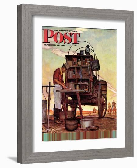 "Chuckwagon," Saturday Evening Post Cover, September 14, 1946-Mead Schaeffer-Framed Giclee Print