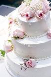Three Tier Cake with Pink Roses-chughes-Mounted Photographic Print