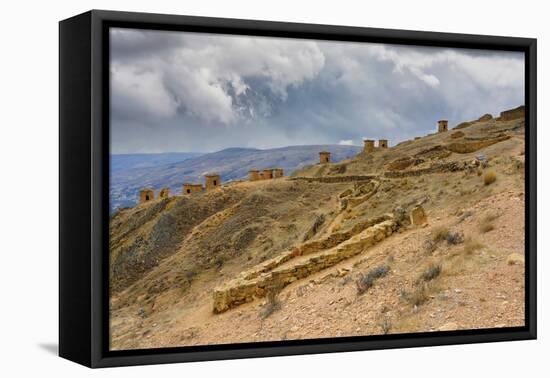 Chullpas at Ninamarca pre-Inca archaeological site, Paucartambo province, Cusco region, Peru-G&M Therin-Weise-Framed Premier Image Canvas