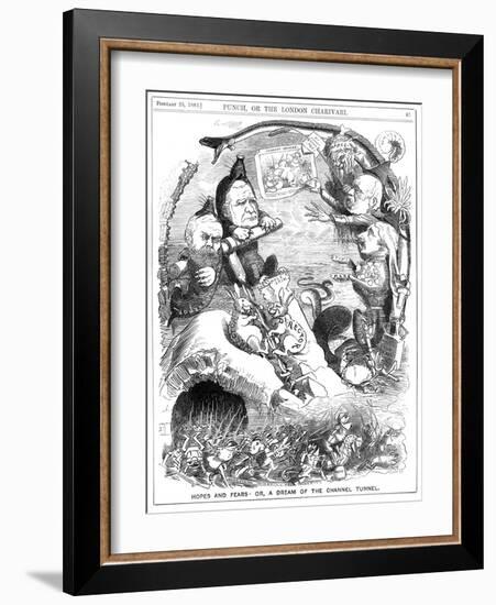 Chunnel Hopes and Fears-Linley Sambourne-Framed Art Print