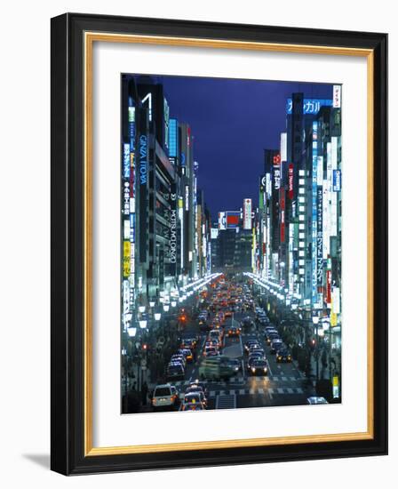 Chuo-Dori Avenue, Ginza, Tokyo, Japan-Walter Bibikow-Framed Photographic Print