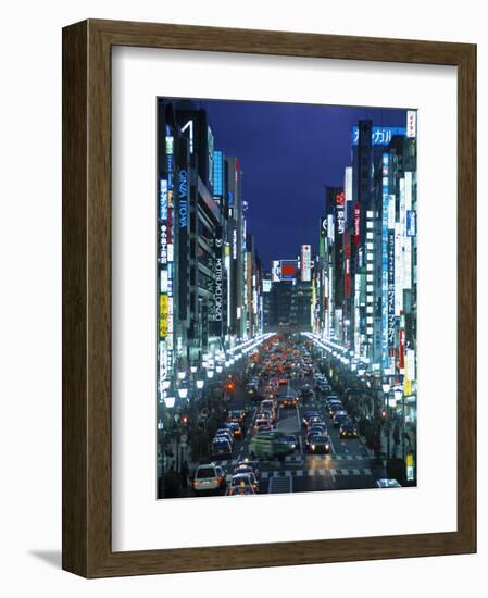 Chuo-Dori Avenue, Ginza, Tokyo, Japan-Walter Bibikow-Framed Photographic Print