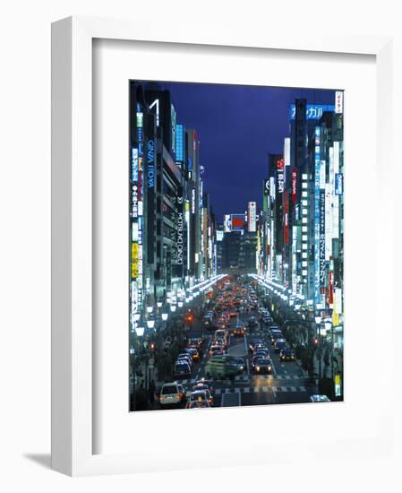 Chuo-Dori Avenue, Ginza, Tokyo, Japan-Walter Bibikow-Framed Photographic Print