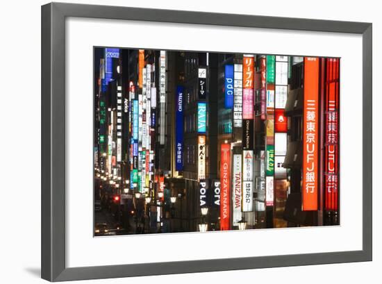 Chuo-Dori, Elevated View at Dusk Along Tokyo's Most Exclusive Shopping Street-Gavin Hellier-Framed Photographic Print