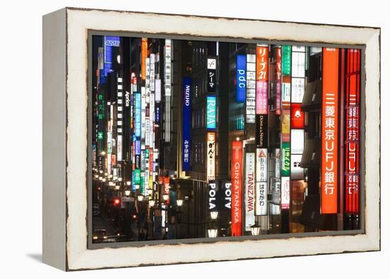 Chuo-Dori, Elevated View at Dusk Along Tokyo's Most Exclusive Shopping Street-Gavin Hellier-Framed Premier Image Canvas