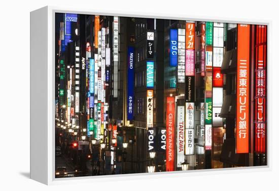 Chuo-Dori, Elevated View at Dusk Along Tokyo's Most Exclusive Shopping Street-Gavin Hellier-Framed Premier Image Canvas