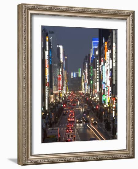 Chuo-Dori, Tokyo's Most Exclusive Shopping Street, Ginza, Tokyo, Honshu, Japan-Gavin Hellier-Framed Photographic Print