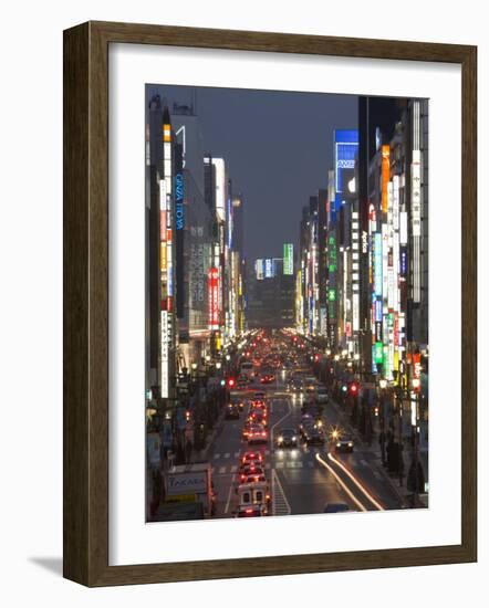 Chuo-Dori, Tokyo's Most Exclusive Shopping Street, Ginza, Tokyo, Honshu, Japan-Gavin Hellier-Framed Photographic Print