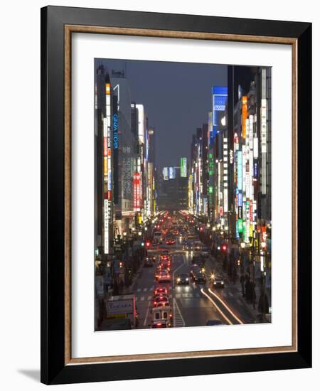 Chuo-Dori, Tokyo's Most Exclusive Shopping Street, Ginza, Tokyo, Honshu, Japan-Gavin Hellier-Framed Photographic Print