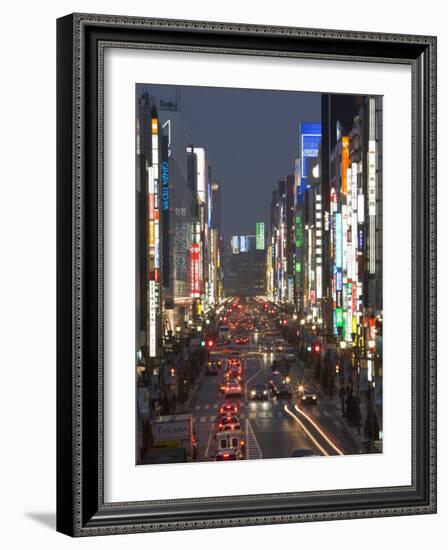 Chuo-Dori, Tokyo's Most Exclusive Shopping Street, Ginza, Tokyo, Honshu, Japan-Gavin Hellier-Framed Photographic Print