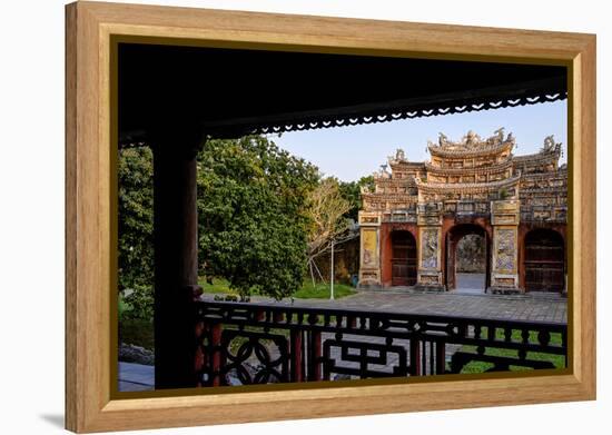 Chuong Duc Gate, Forbidden City in Heart of Imperial City-Nathalie Cuvelier-Framed Premier Image Canvas