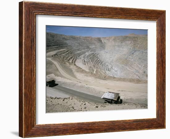 Chuqui Open-Pit Copper Mine, 4Km Long, 720M D Eep, Chuquicamata-Tony Waltham-Framed Photographic Print