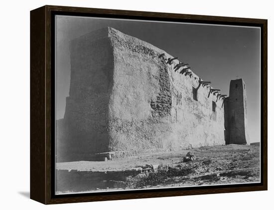 Church Acoma Pueblo. NHL New Mexico, Mision De San Estevan Del Rey Acoma 1933-1942-Ansel Adams-Framed Stretched Canvas