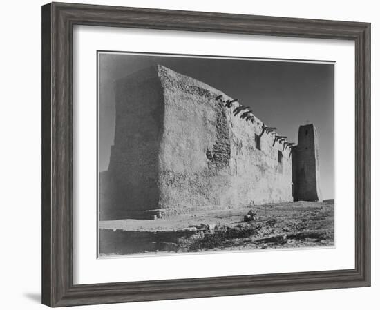 Church Acoma Pueblo. NHL New Mexico, Mision De San Estevan Del Rey Acoma 1933-1942-Ansel Adams-Framed Art Print