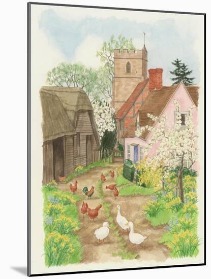Church and Farm Track, 1998-Linda Benton-Mounted Giclee Print