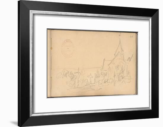 Church and Graveyard at Varengeville (Pencil on Paper)-Claude Monet-Framed Giclee Print