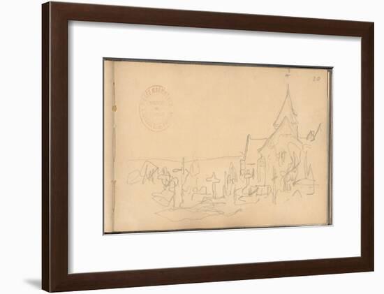 Church and Graveyard at Varengeville (Pencil on Paper)-Claude Monet-Framed Giclee Print