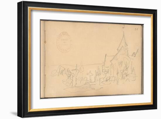 Church and Graveyard at Varengeville (Pencil on Paper)-Claude Monet-Framed Giclee Print