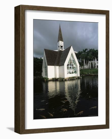 Church and Koi Pond, Wailea Beach, Maui, Hawaii, Hawaiian Islands, USA-Alison Wright-Framed Photographic Print
