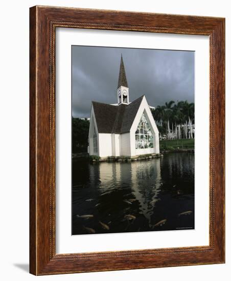 Church and Koi Pond, Wailea Beach, Maui, Hawaii, Hawaiian Islands, USA-Alison Wright-Framed Photographic Print