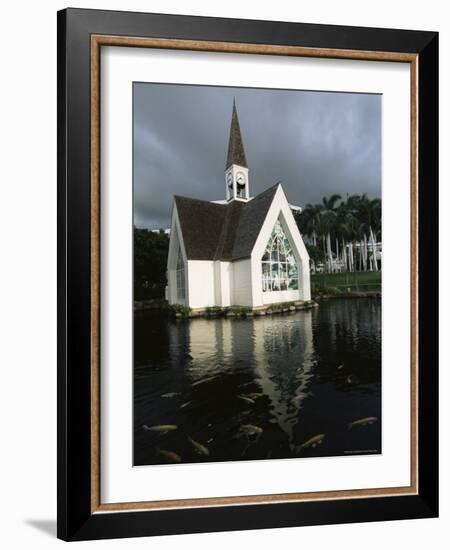 Church and Koi Pond, Wailea Beach, Maui, Hawaii, Hawaiian Islands, USA-Alison Wright-Framed Photographic Print