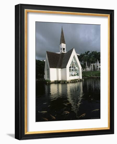 Church and Koi Pond, Wailea Beach, Maui, Hawaii, Hawaiian Islands, USA-Alison Wright-Framed Photographic Print
