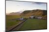 Church and Small Group of Houses Near Vik, Iceland-Peter Adams-Mounted Photographic Print