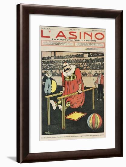 Church and State are Two Parallels, Satirical Cartoon from L'Asino Magazine, June 2, 1907-null-Framed Giclee Print