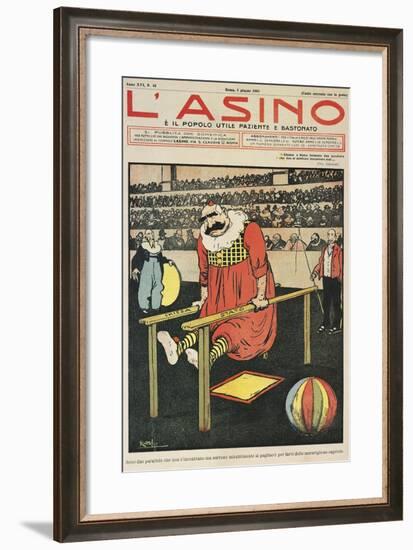 Church and State are Two Parallels, Satirical Cartoon from L'Asino Magazine, June 2, 1907-null-Framed Giclee Print