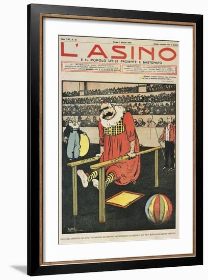 Church and State are Two Parallels, Satirical Cartoon from L'Asino Magazine, June 2, 1907-null-Framed Giclee Print
