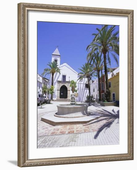 Church and Street, Old Town, Marbella, Costa Del Sol, Andalucia (Andalusia), Spain, Europe-Gavin Hellier-Framed Photographic Print