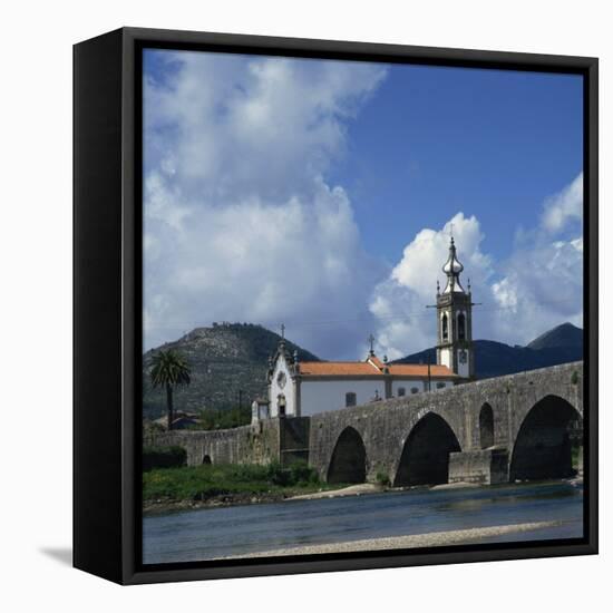 Church and the Medieval Ponte De Lima, Minho, Portugal, Europe-Christopher Rennie-Framed Premier Image Canvas