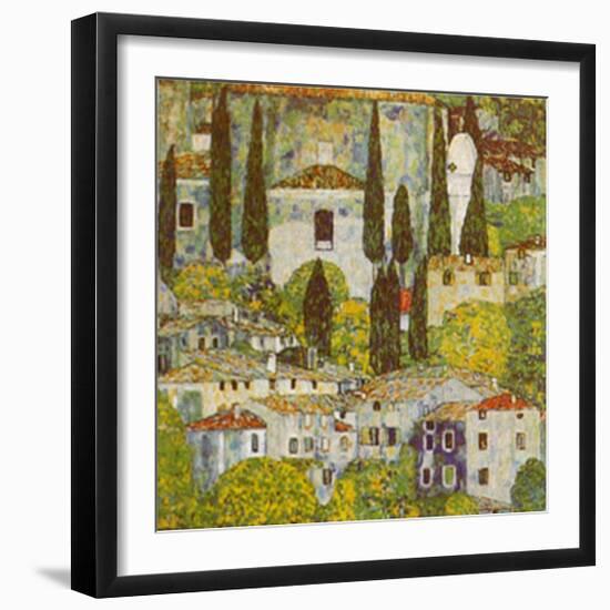 Church at Cassone on Garda-Gustav Klimt-Framed Art Print