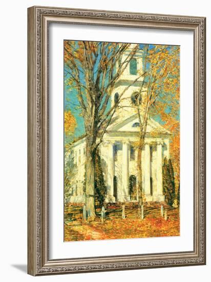 Church At Old Lyme, Connecticut-Childe Hassam-Framed Art Print