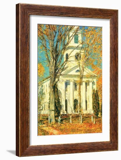 Church At Old Lyme, Connecticut-Childe Hassam-Framed Art Print