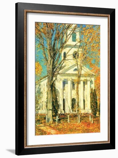 Church At Old Lyme, Connecticut-Childe Hassam-Framed Art Print