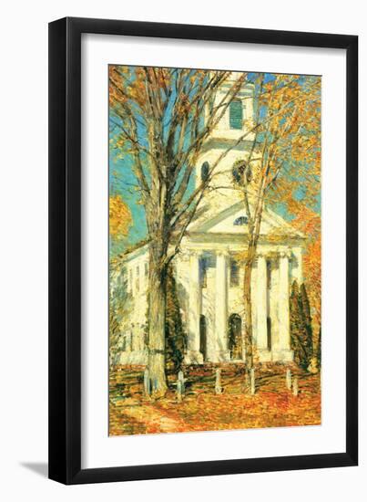 Church At Old Lyme, Connecticut-Childe Hassam-Framed Art Print