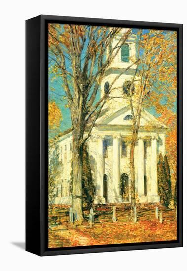Church At Old Lyme, Connecticut-Childe Hassam-Framed Stretched Canvas