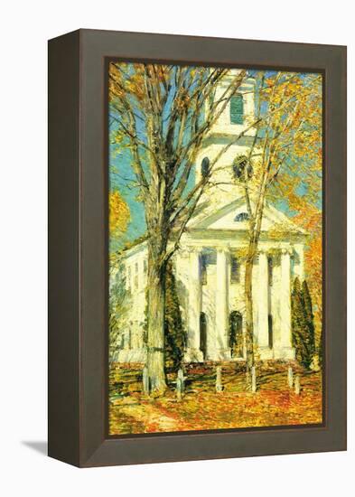 Church At Old Lyme, Connecticut-Childe Hassam-Framed Stretched Canvas