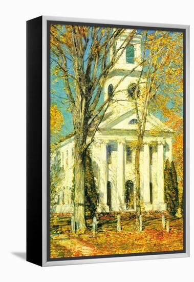 Church At Old Lyme, Connecticut-Childe Hassam-Framed Stretched Canvas