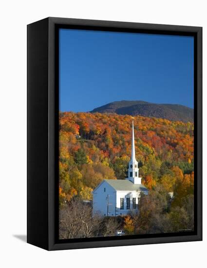 Church at Stowe, Vermont, New England, USA-Demetrio Carrasco-Framed Premier Image Canvas