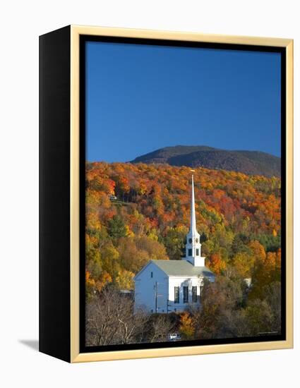 Church at Stowe, Vermont, New England, USA-Demetrio Carrasco-Framed Premier Image Canvas