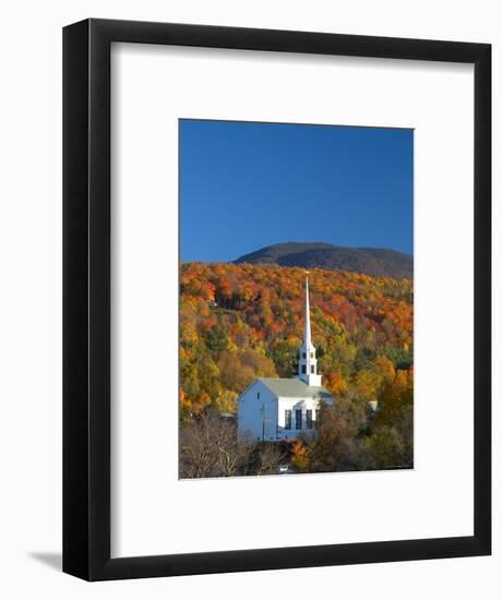 Church at Stowe, Vermont, New England, USA-Demetrio Carrasco-Framed Photographic Print