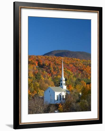 Church at Stowe, Vermont, New England, USA-Demetrio Carrasco-Framed Photographic Print