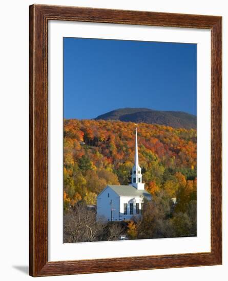 Church at Stowe, Vermont, New England, USA-Demetrio Carrasco-Framed Photographic Print