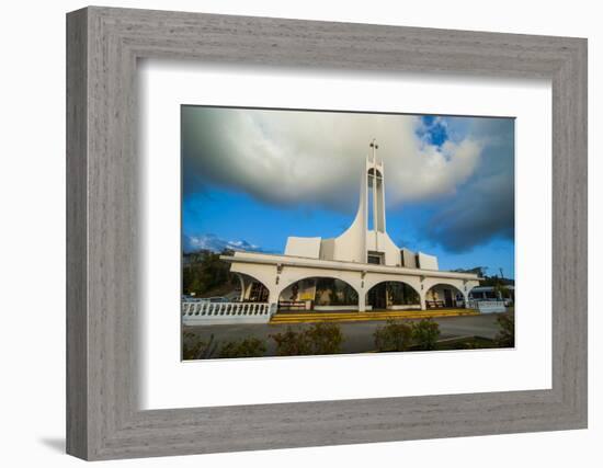 Church at Sunset on Saipan, Northern Marianas, Central Pacific, Pacific-Michael Runkel-Framed Photographic Print