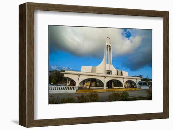 Church at Sunset on Saipan, Northern Marianas, Central Pacific, Pacific-Michael Runkel-Framed Photographic Print