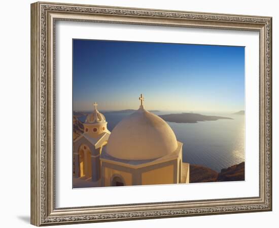 Church at Sunset, Santorini, Cyclades, Greek Islands, Greece, Europe-null-Framed Photographic Print